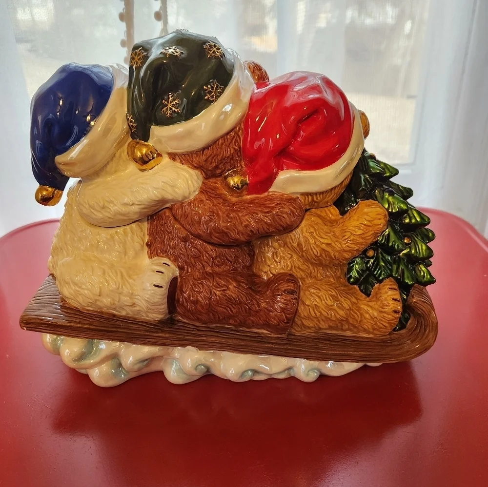 Radko Holiday Bear Cookie Jar